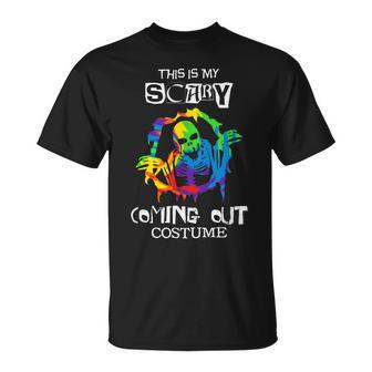 Scary Coming Out Costume Gay Halloween Funny Lgbt Pride Men Women T-shirt Graphic Print Casual Unisex Tee - Thegiftio UK