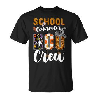 School Counselor Boo Crew Ghost Funny Halloween Matching Unisex T-Shirt - Seseable