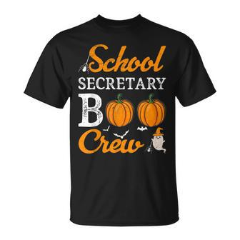 School Secretary Boo Crew Halloween School Office Squad Unisex T-Shirt - Seseable