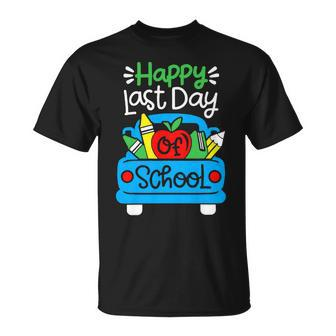 School Truck Shirts Happy Last Day Of School Teachers Kids Unisex T-Shirt - Seseable