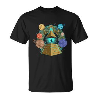 Sci Fi Ufo Abduction Pyramids Ancient Egypt Science Alien Unisex T-Shirt - Monsterry UK