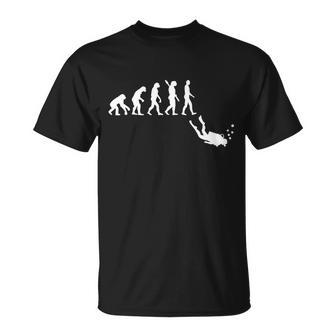 Scuba Diver Evolution Unisex T-Shirt - Monsterry