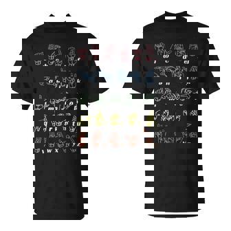 Sign Language Asl Teacher Hand Alphabet Learning V2 T-shirt - Thegiftio