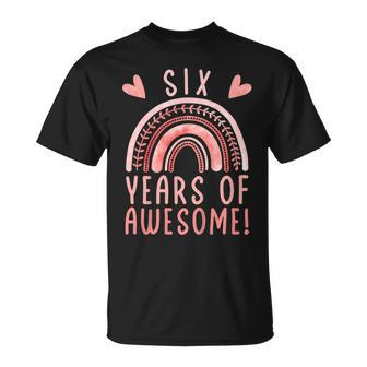 Six Years Of Awesome 6Th Birthday 6 Years Old Birthday T-shirt - Thegiftio UK