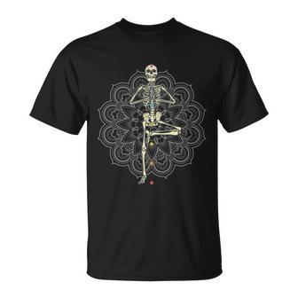 Skeleton Yoga V2 Unisex T-Shirt - Monsterry