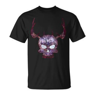 Skull Deer Antler Halloween Scary - Bone Design Unisex T-Shirt - Seseable