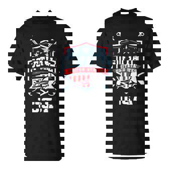 Softball Usa Support The Team Usa Flag Unisex T-Shirt - Monsterry