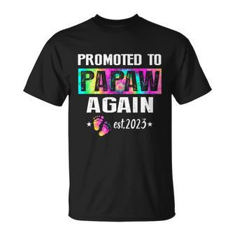 Soon To Be Papaw Again Promoted To Papaw Again 2023 T-Shirt - Thegiftio UK