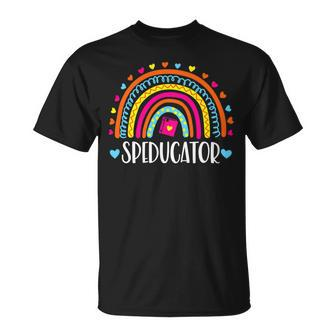 Speducator Rainbow Heart Special Education Teacher Sped Ed Unisex T-Shirt - Seseable