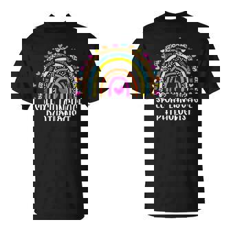 Speech Therapy Speech Language Pathologist Slp Boho Rainbow T-shirt - Thegiftio UK