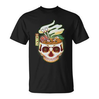 Spooky Halloween Japanese Ramen Skull Bowl T-Shirt - Thegiftio UK