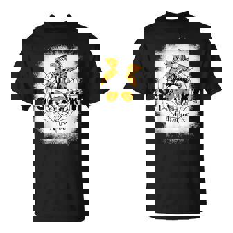 Spooky Mama Halloween Skull Messy Bun Witch Mom V2 Unisex T-Shirt | Seseable CA
