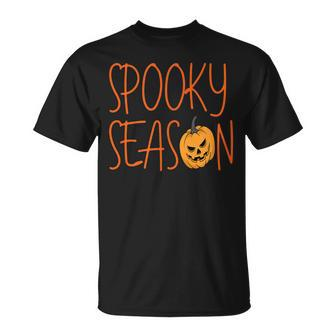 Spooky Season Cute Halloween Fall Season Unisex T-Shirt - Seseable