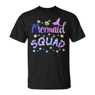 Squad Of The Birthday Mermaid Family Matching Party Squad Unisex T-Shirt - Seseable
