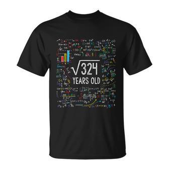 Square Root Of 324 18Th Birthday 18 Year Old Funny Gift Math Bday Cute Gift Unisex T-Shirt - Monsterry CA