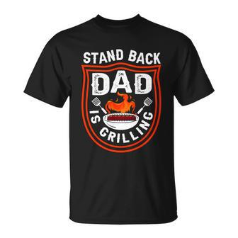Stand Back Dad Is Grilling Great Grill Barbecue Smoker Bbq T-Shirt - Thegiftio UK