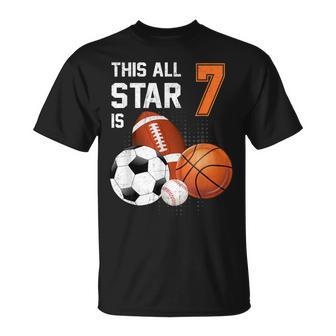 This All Star Is 7 Years Old Kid 7Th Birthday Sport T-shirt - Thegiftio
