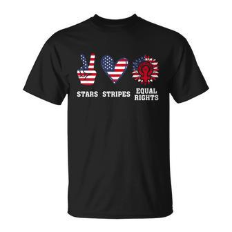 Stars Stripes And Equal Rights 4Th Of July Reproductive Rights Cute Gift V2 Unisex T-Shirt - Monsterry CA