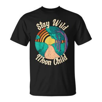Stay Wild Moon Child Boho Peace Hippie V3 Unisex T-Shirt - Seseable