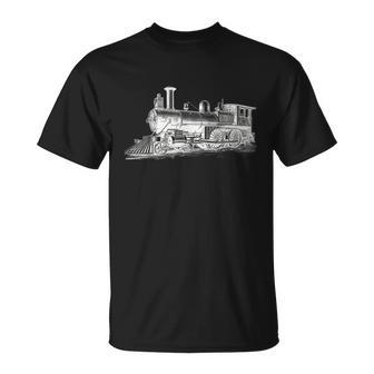 Steam Locomotive Train Engineer Railroad Mechanic Unisex T-Shirt - Monsterry