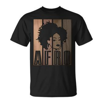 Strong Black Afro Girl African American Melanin Afro Queen V2 Unisex T-Shirt - Seseable