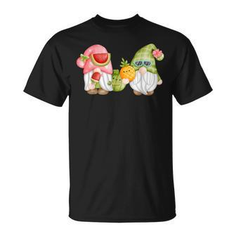 Summer Gnome For Kids With Watermelon & Pineapple - Kawaii Unisex T-Shirt - Seseable