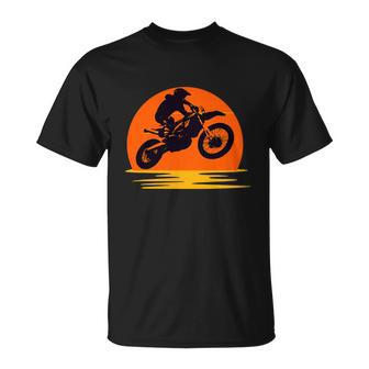 Sunset Funny Dirt Bike Rider Unisex T-Shirt - Monsterry UK