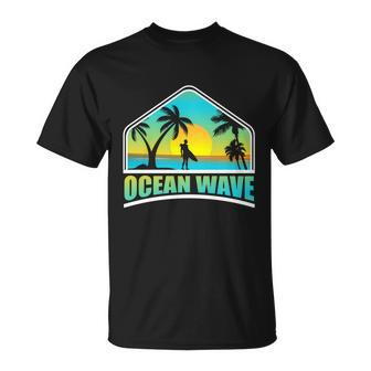 Sunset Surfing Ocean Wave Summer Vacation Surf Unisex T-Shirt - Monsterry DE