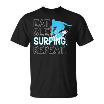 Surfing Eat Sleep Surfing Repeat T-shirt - Thegiftio UK