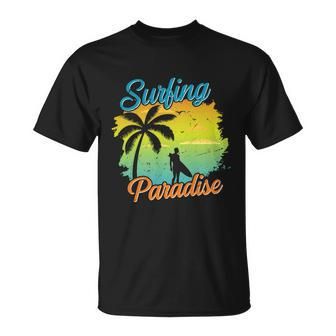 Surfing Paradise Summer Vacation Surf Unisex T-Shirt - Monsterry