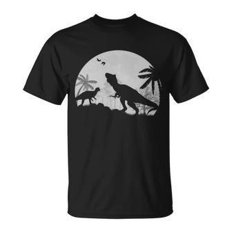 T-Rex In The Moon Unisex T-Shirt - Monsterry DE