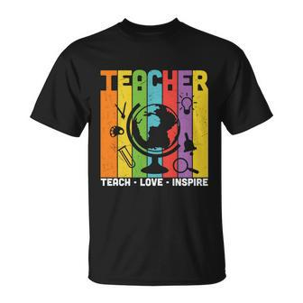 Teach Love Inspire Proud Teacher Graphic Plus Size Shirt For Teacher Female Male T-shirt - Thegiftio UK