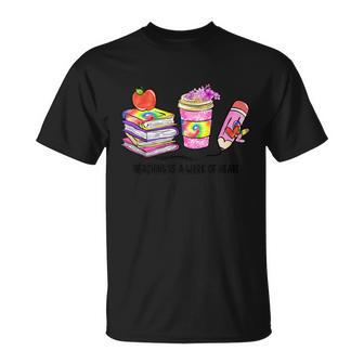 Teaching Is A Work Of Heart Graphic Plus Size Shirt For Teacher Male Female T-shirt - Thegiftio UK