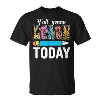 Test Day Teacher Yall Gonna Learn Today Leopard T-shirt - Thegiftio UK