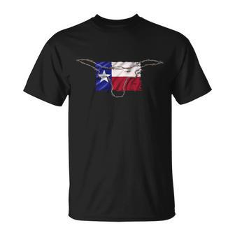 Texas Flag Barbwire Tough Tshirt Unisex T-Shirt - Monsterry CA
