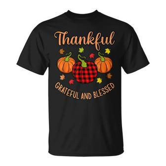 Thankful Grateful Blessed Turkey Thanksgiving Graphic T-shirt - Thegiftio UK