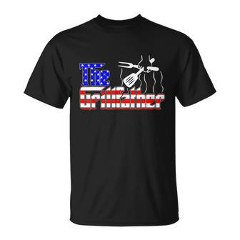 The Grillfather 4Th Of July Funny Grilling Bbq American Dad Unisex T-Shirt - Monsterry