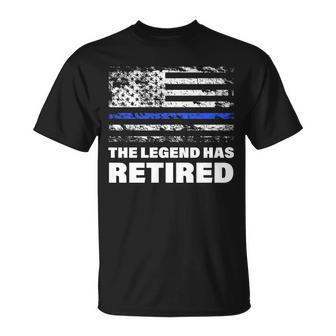 The Legend Has Retired Blue Thin Line Tshirt Unisex T-Shirt - Monsterry