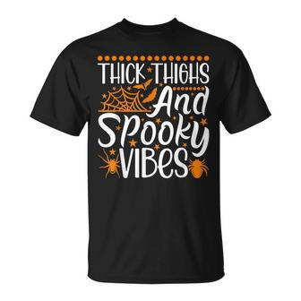 Thick Thighs And Spooky Vibes Halloween Costume V2 Unisex T-Shirt - Seseable