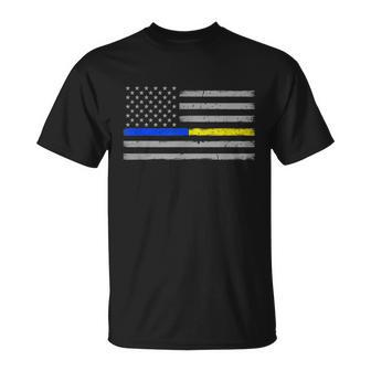 Thin Blue Gold Line 911 Police Dispatcher Unisex T-Shirt - Monsterry