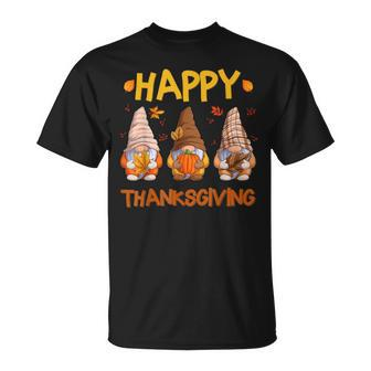 Three Gnomes Happy Thanksgiving Autumn Fall Pumpkin Spice T-shirt - Thegiftio UK