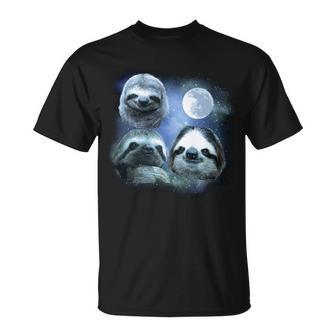 Three Sloths In Space Tshirt Unisex T-Shirt - Monsterry