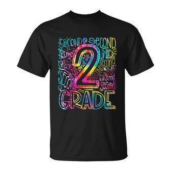 Tie Dye 2Nd Grade Typography Team Second Grade Teacher Gift Unisex T-Shirt - Monsterry