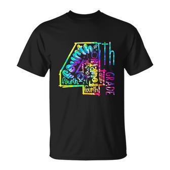 Tie Dye Fourth 4Th Grade Typography Funny Back To School Unisex T-Shirt - Monsterry DE