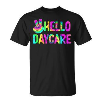 Tie Dye Hello Daycare Back To School Teachers Kids Unisex T-Shirt - Seseable