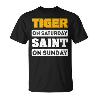 Tiger Saturday Saint Sunday Louisiana Football S T-shirt - Thegiftio UK