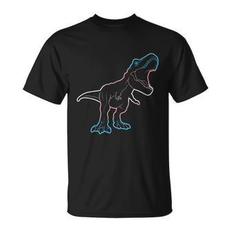 Transgender Pride Dinosaur Clothing Trans Mtf Ftm Lgbt Flag Gift Unisex T-Shirt - Monsterry UK