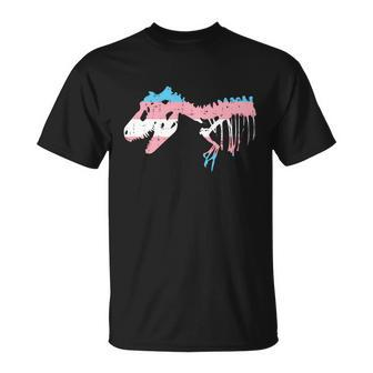 Trex Dinosaur Skeleton Transgender Trans Pride Lgbt Gift Meaningful Gift Unisex T-Shirt - Monsterry DE