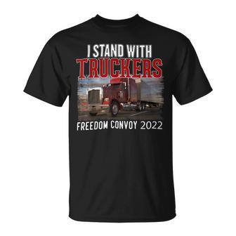 Trucker Trucker Support I Stand With Truckers Freedom Convoy _ Unisex T-Shirt - Seseable