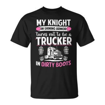 Trucker Trucker Wife Trucker Girlfriend Unisex T-Shirt - Seseable